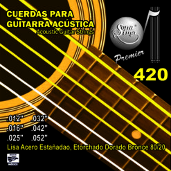 Cuerdas para Guitarra Acústica o Electroacústica Premier, Mod. 420