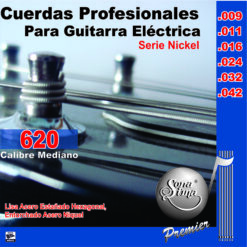Cuerdas Profesionales para Guitarra Eléctrica, Premier, Mod.620