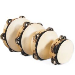 Pandero de Madera Doble con Parche