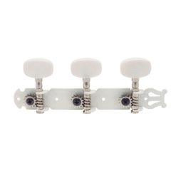 Jgo. de Maquinaria Blanca para Guitarra Clásica. Perno de Plástico con Lira.