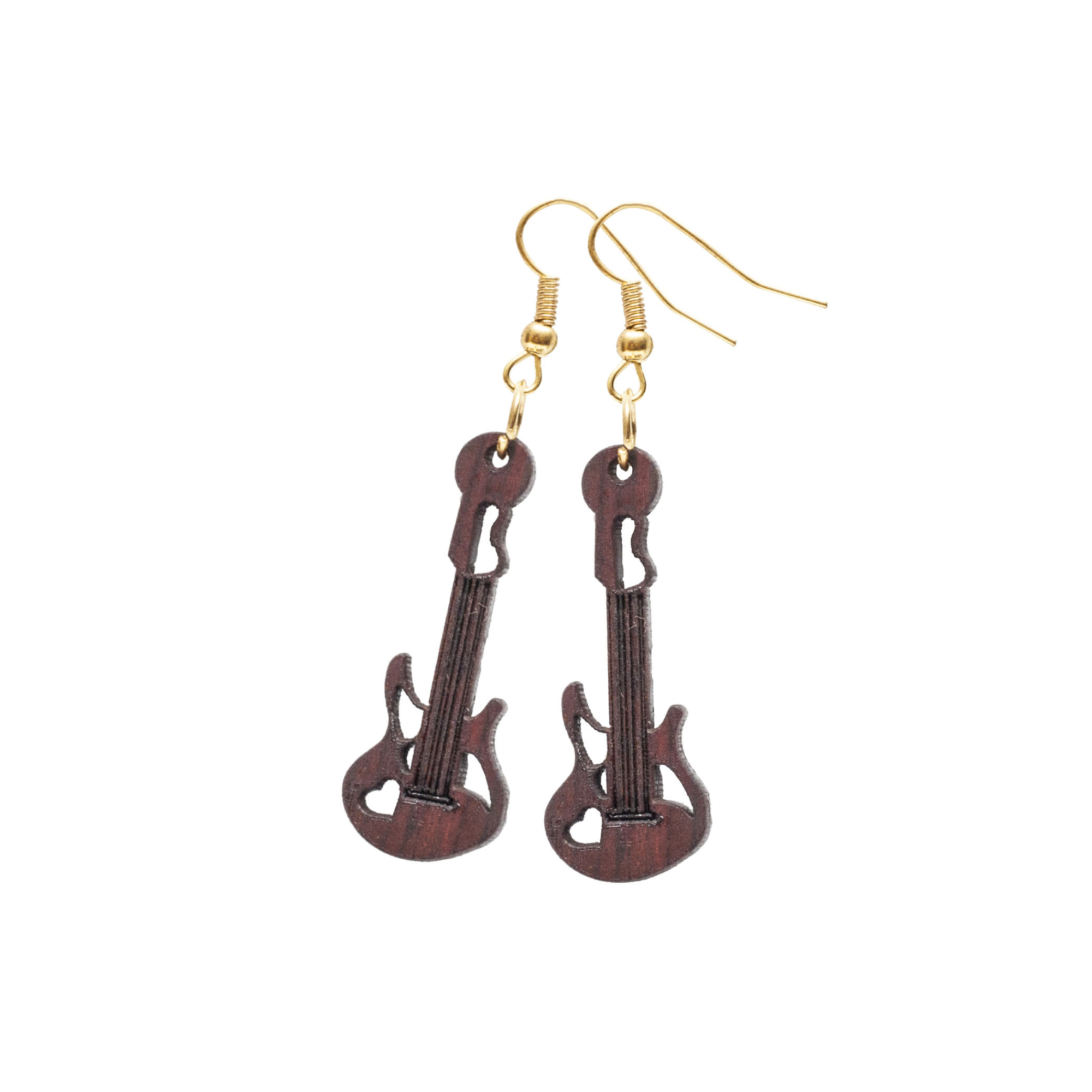 Par de Aretes con Figura de Guitarra Eléctrica.