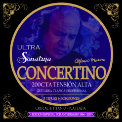 Jgo. de Cuerdas Procesionales para Guitarra Clásica Sonatina Ultra "Concertino", edición Especial y Limitada por Aniversario.