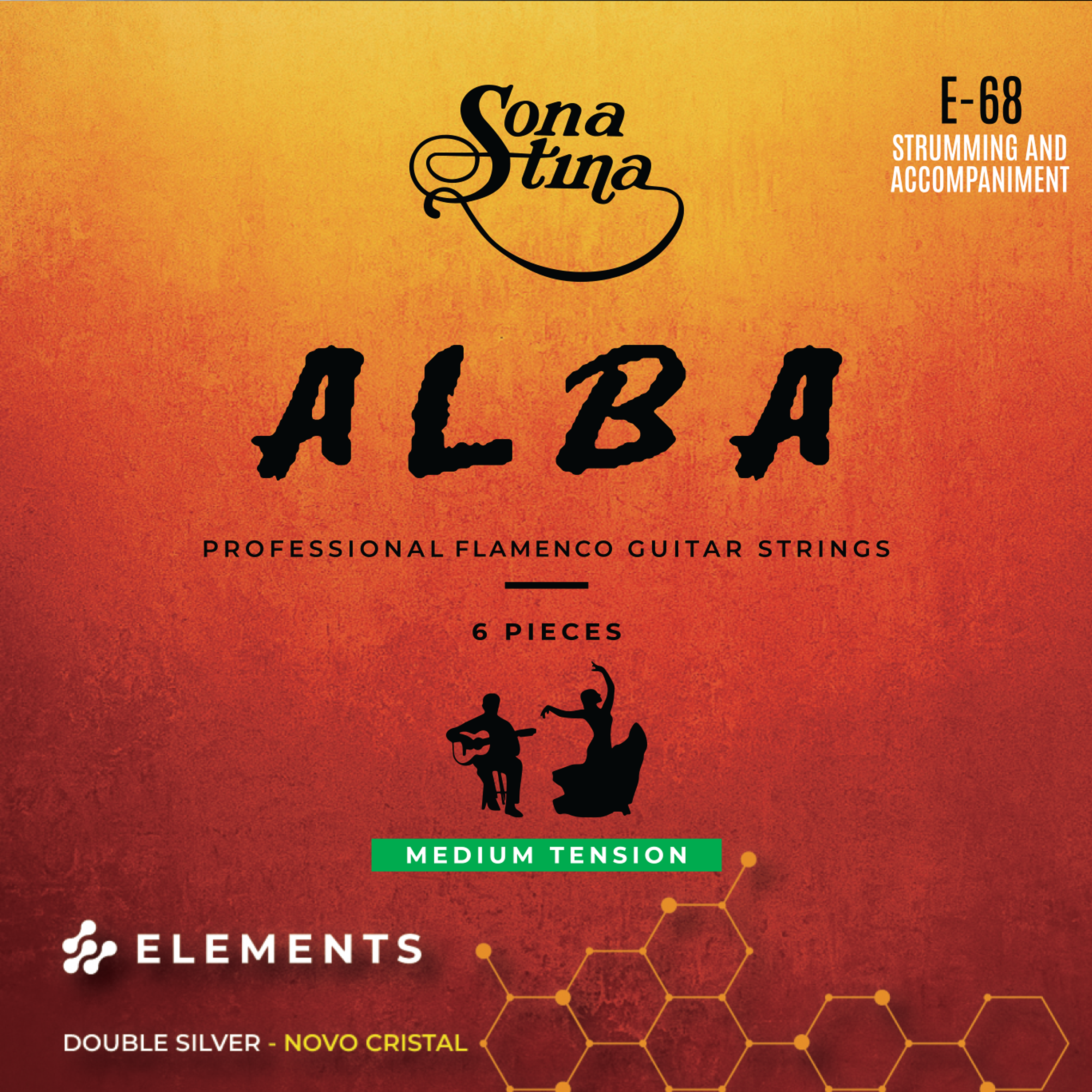 Encordadura para Guitarra Flamenca Sonatina Elements Alba, Mod. E-68