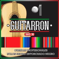 Encordadura Para Guitarrón Nylon Negro, Entorchado Negro Mod.305-N